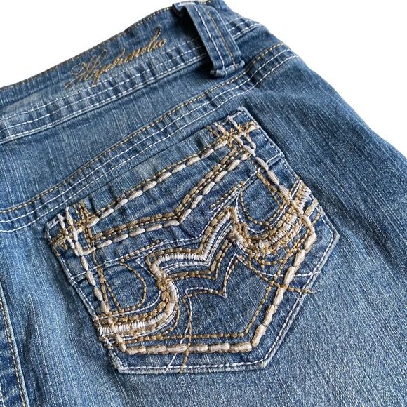 Vintage Hydraulic Distressed Raw Hem Micro Mini Skirt Blue Sz 7/8 - Picture 4 of 12